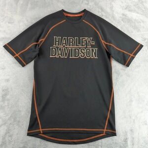 Vintage Y2K Harley-Davidson H-D Performance T-Shirt Mens Small Black Orange